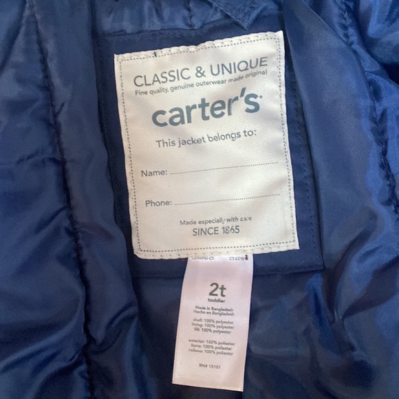 Carter’s 2T Winter Jacket, like new - Picture 3 of 8